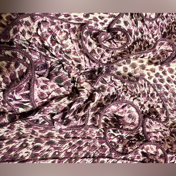 Real Stretch Ruffle Button Down Top - Picture 4 of 5